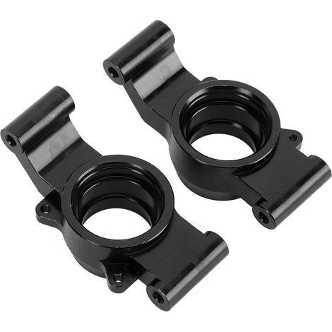 Paar tragbare und flexible CNC-gefräste Hinterradnabenhalterungen aus Aluminiumlegierung für ferngesteuerte Autos, passend für TRAXXAS 1/5, schwarz. (1/4)