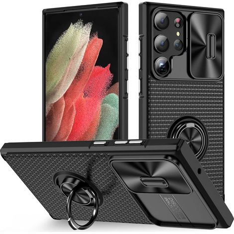Étui ultra-résistant pour Samsung S23 Ultra, étui coulissant pour appareil photo, étui antichoc de qualité militaire avec support magnétique pour voiture (1/5)