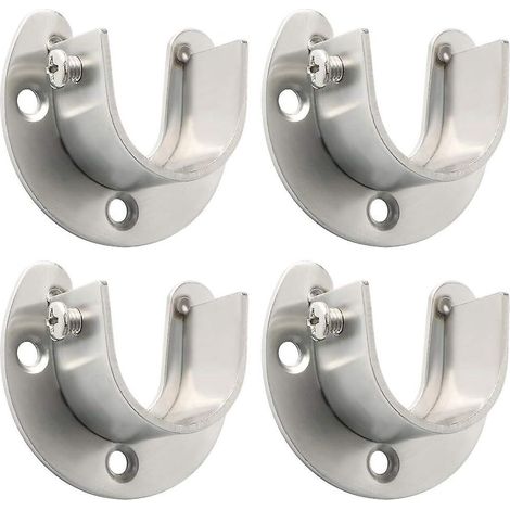 support De Tringle  Rideaux 4 Pices - Acier Inoxydable Color Support De Tringle De Penderie  Douille En U Embouts De Tringle De Penderie Pour Ride (1/4)