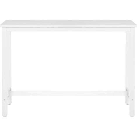 Mesa alta de bar blanca 140 x 40 x 100 cm MDF y metal (1/5)