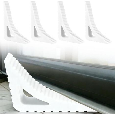 4 Pièce Butoirs de Fenêtre, Cale Fenetre Ouverte, pour Portes et Fenêtres, Adaptables et Flexibles, sans Besoin de Perçage ou de Colle, pour Maison et Balcon, pour Intérieur Extérieur (Blanc) (1/5)
