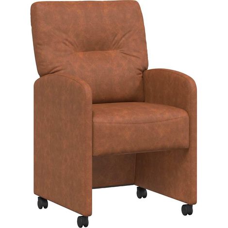 Sedie da Pranzo con Ruote 2 pcs Marrone 57 x 67 x 95 cm vidaXL
