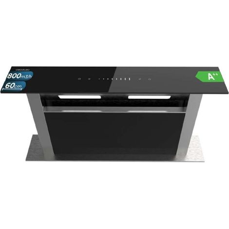 Cecotec Campana Extractora de Encimera 90m Bolero Flux ET 608000 Glass Black A++. 210W, Succión 800m3/h, 8 Velocidades (1/5)