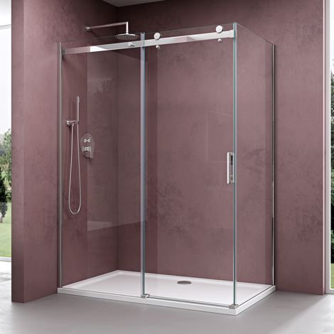 doporro Duschkabine Ravenna17 80x130x195cm Duschabtrennung mit Schiebetür ESG-Sicherheitsglas Klarglas inkl. beidseitiger Easy-Clean-Beschichtung