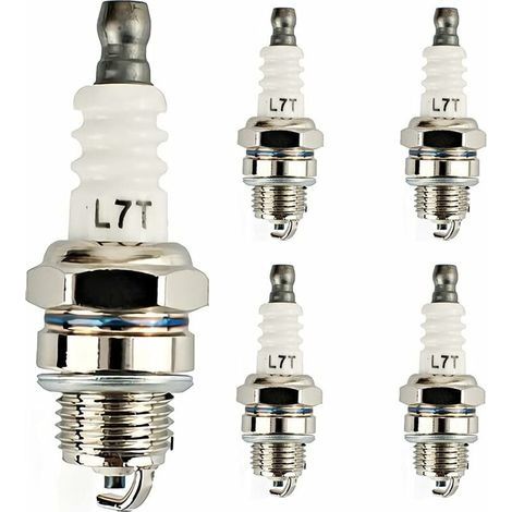 Pièces Bougie d'Allumage L7T Tronçonneuse Tondeuse à Gazon Petit Moteur Accessoire Pièces Compatible Bougies d'Allumage de Rechange pour Débroussailleuses et Tronçonneuses Remplace (1/4)