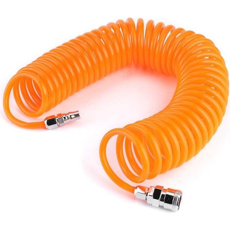 Tuyau de compresseur d'air de 9 m / 29,5 pi, système de tuyauterie d'air, ressort de rappel, bobine de tuyau, outils, spirale d'air flexible (1/5)