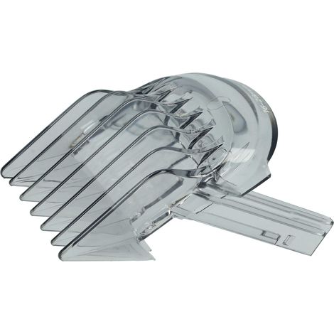 vhbw Attacco a pettine 16 - 28 mm sostituisce Philips 422203633 per tagliacapelli, regolabarba - pettine di ricambio grigio / trasparente