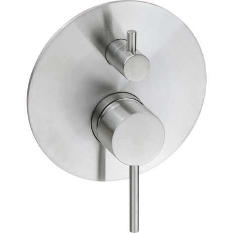 Mitigeur douche mural 2 voies modèle rond en acier inoxydable AISI 304 avec inverseur et corps intégré Arqea Tuttotondo RE1302 Acier inoxydable (1/4)