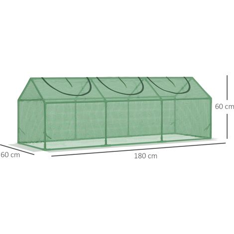 Serre avec fenêtre, serre en polyéthylène 180 x 60 x 60 cm, serre à tomates et châssis froid vert pour jardin et balcon (1/5)