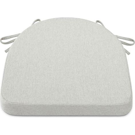 Coussin chaise salle à manger 43,2x41,9 cm, antidérapant, housse lavable (blanc cassé) (1/5)