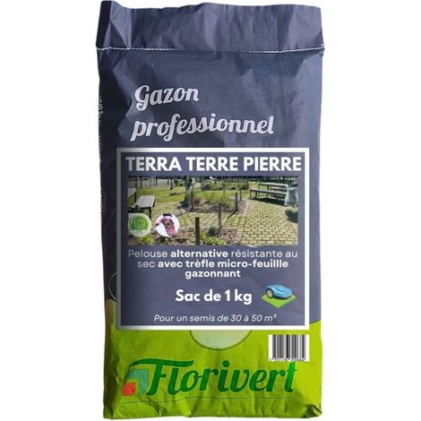 Graines de pelouse Terra Terre Pierre 1 kg résistantes au sec, idéal robot tondeuse - Florivert 1206460