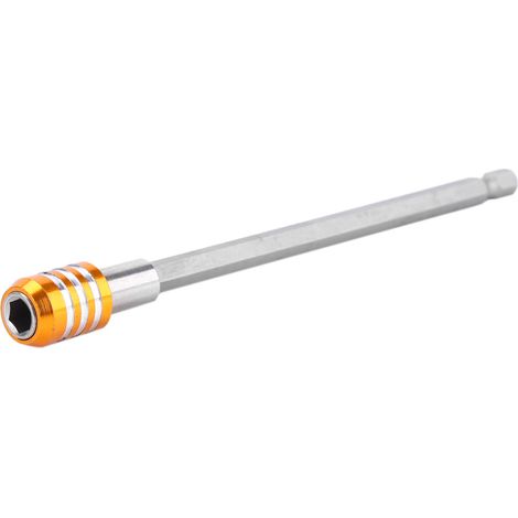 Rallonge porte-embout de tournevis à dégagement rapide en acier inoxydable avec tige hexagonale de 1/4'' (150 mm, jaune) (1/2)