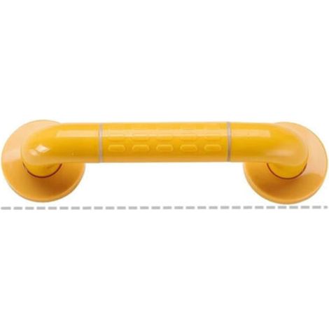 30 cm gelber Haltegriff für Toilette, Badezimmer-Haltegriff mit rutschfester Oberfläche, Edelstahlgriff, Dusch-Haltegriff mit Leuchtringen – mit Abdeckflansch
