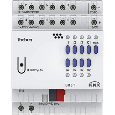 Módulo domótico Theben BM 6 T KNX 6 canales 10-240 V