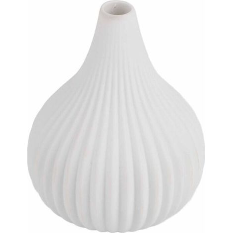 Simple modern ceramic vase, tabletop or office table decoration (small white) (1/4)