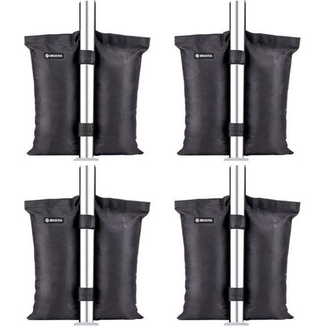 BROSYDA 4 Sacs de sable pour tente, Sac de lestage 1680D très résistant avec longue sangle, pour tonnelle, camping et tente de
