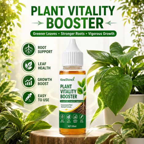 KineShineX Plant Vitality Concentrate Nutrient Solution improves yellowing leaves and stunted seedlings, promotes root growth and strong seedlings, and leaves turn a vibrant green. (1/5)