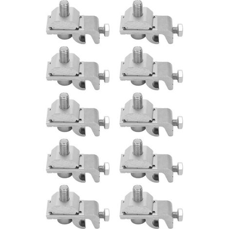 Système de montage solaire 10 pièces – Clips de mise à la terre en aluminium et acier inoxydable – Connexion sécurisée pour panneaux photovoltaïques
