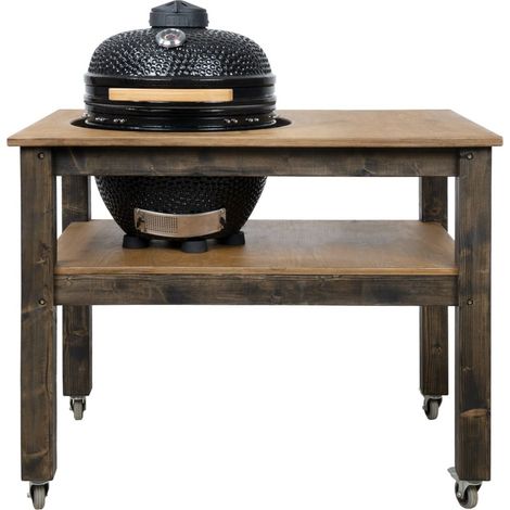 Grill Table with Wheels, BBQ Kitchen Space for Kamado Joe Junior (L-120cm W-80cm H-88cm) (1/5)