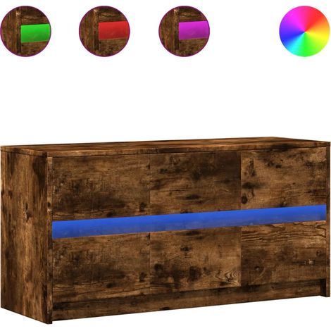 Mobile TV Armadietto TV Mobile Porta TV con LED Rovere Fumo 100x34x50 cm in Truciolato (1/5)
