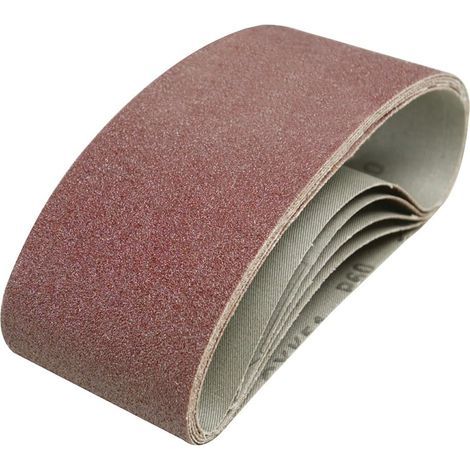5 - Bandes abrasives - Corindon - Grain 60 pour bois et métal - Support tissu résiné - Pour ponceuse à bande 75x457 mm (1/4)
