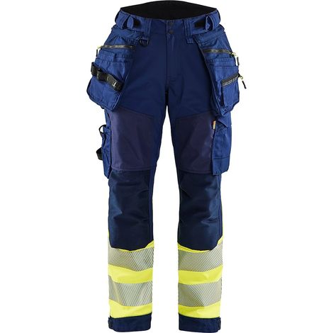 Pantalon softshell haute visibilité classe 1 femme 7114 - Marine/Jaune L - FR(44) - SE(C42) - Courtes