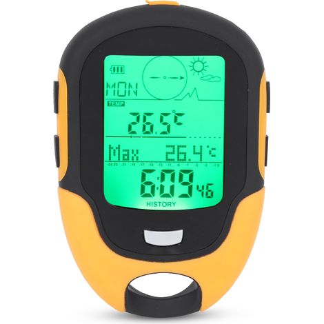 FR500 Altimètre, baromètre, thermomètre, hygromètre et boussole multifonctionnels pour voiture en extérieur