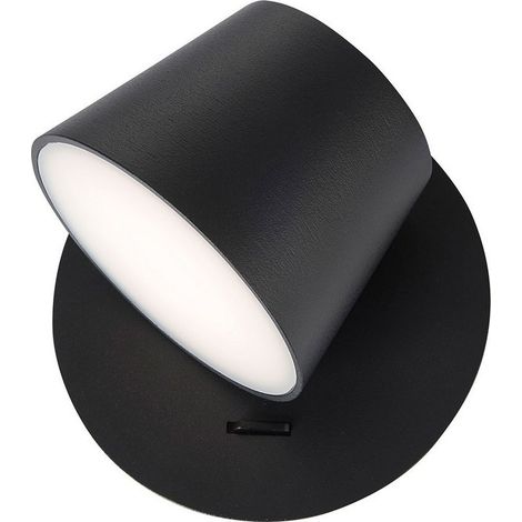Merano Burbank Spot Unique Aluminium Noir Orientable LED Commutable 6W 528Lm 3000K