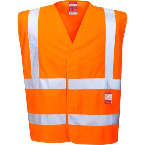 Gilet haute visibilité résistant à la flamme Portwest Bizflame 100% polyester Orange XXL - XXXL (1/2)