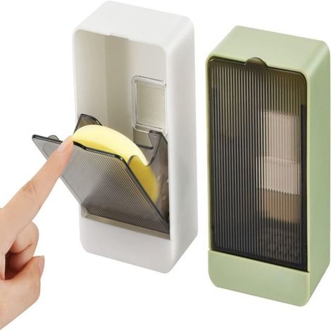 Porte-Savon Mural Autonettoyant Lot de 2 avec Évacuation. Installation Sans Perçage. Adhésifs Résistants. Idéal pour Salle de Bain et Cuisine. Garde Savon Sec (1/5)