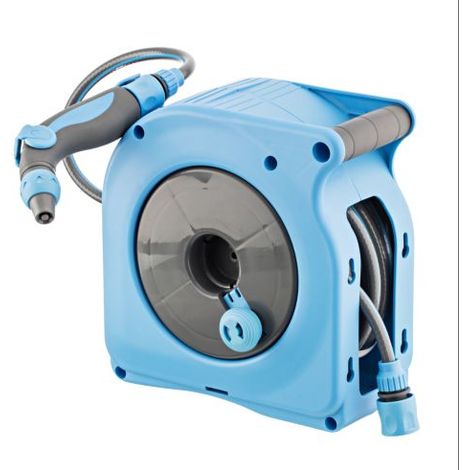 Mini Enrollador Manual Aquacom con 10m. Azul FITT