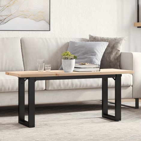Couchtisch O-Gestell 110x40x45,5 cm Massivholz Kiefer Stahl