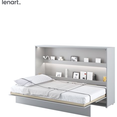 Lenart Lit escamotable BED CONCEPT 05 120x200 horizontal gris mat