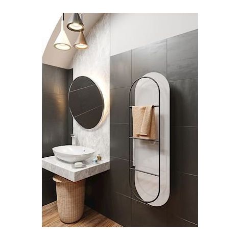 Campa – Sèche-serviettes mixte 1300W – Façade en glace de verre – Confort rayonnant – Compatible Muller Intuitiv – Design élégant