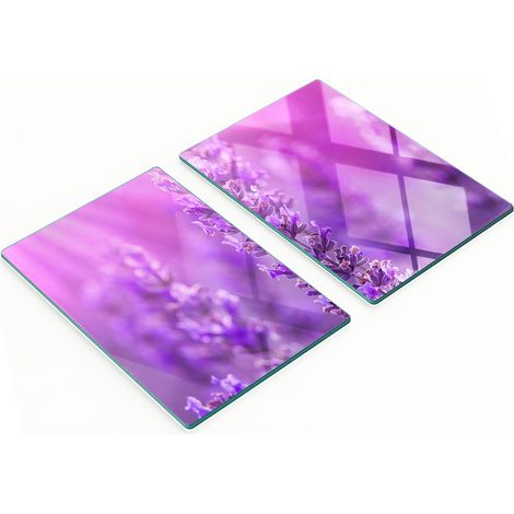 Pannelli decorativi multifunzionali in vetro temperato color lavanda, 2x40x52 cm (1/5)