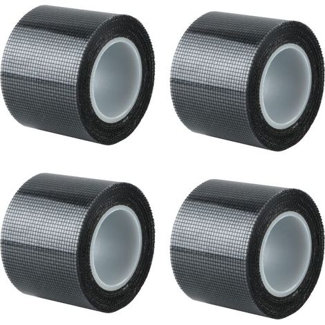 4 rouleaux de ruban de réparation pour fenêtres et portes, 200x5cm, respirant, pour coller les revêtements en fibre de verre (noir) (1/5)