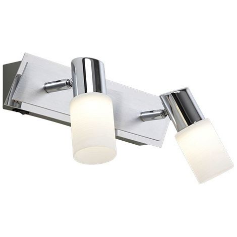Clapton Spot 2 Spot Led Chrome Et Verre Blanc L36 cm Trio Lighting (1/3)