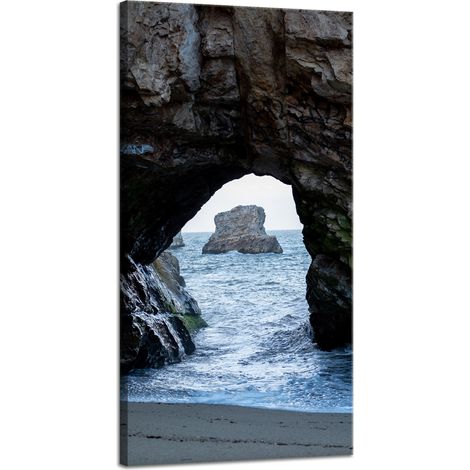 Impression sur toile Nature Roche Arche Océan 40x80 cm