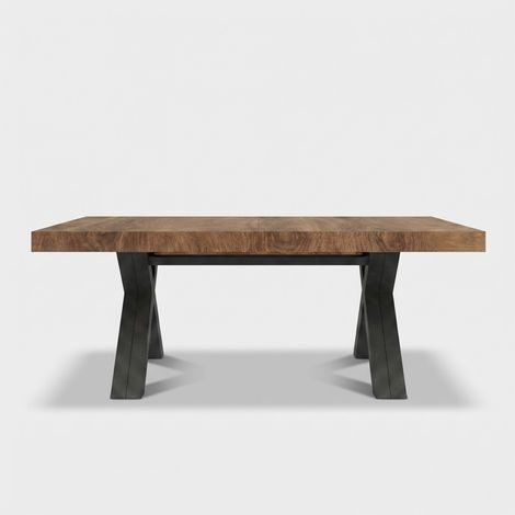 Tavolo allungabile 20 posti gambe nere design 200/500x100 Copenaghen - Marrone Scuro