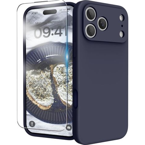 Coque Silicone Magnétique pour iPhone 18 Pro Max 6.9 Antichoc (Bleu Nuit) (1/5)