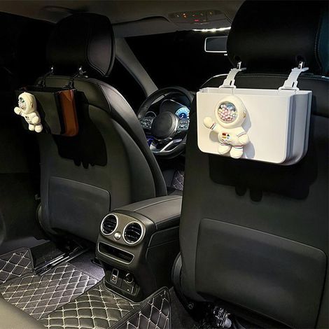 (Exclusivité Asie du Sud-Est) Organisateur de dossier de siège auto avec poubelle, décoration intérieure, accessoire indispensable pour votre nouvelle voiture, boîte de rangement suspendue, sac poubel (1/5)