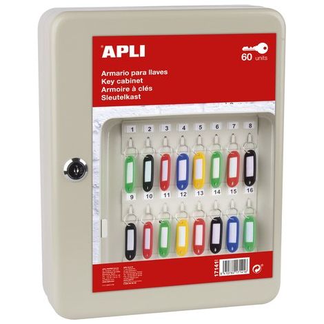 APLI 17141 - Armario metálico portallaves para 60 llaves con cerradura