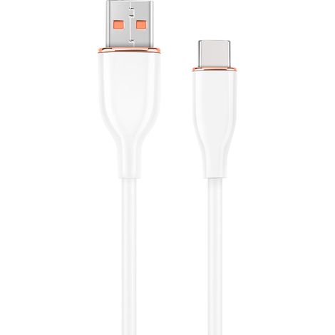 Cable de carga y datos USB tipo C de silicona premium, 1,5 m,Blanco