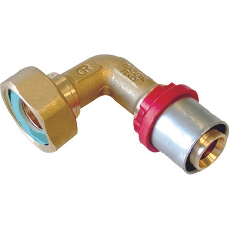 RACCORDO CURVO FEMMINA CON GIRELLO PER TUBO MULTISTRATO A PRESSARE MODELLO AL-COBRAPEX 3/4 ø20   TIEMME RACCORDERIE SPA