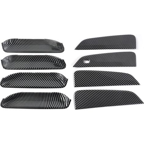 Car modification door handles and cup holders carbon fiber texture door handle decorative stickers for personalized exterior decoration, suitable for BYD Haiou - imitation carbon fiber, adhesive type (1/4)