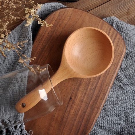 Cuchara sopera de madera de haya, 21 cm