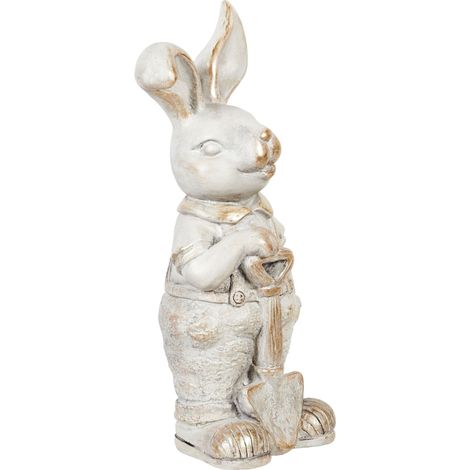Statuetta decorativa MgO Coniglietto di Pasqua Decorazione da giardino all'aperto Bianco Simard