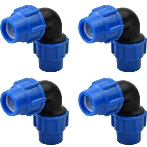 4 Pièces Raccord Coudé à 90 Degrés, 25mm X 25 mm Connecteur pour Tuyau D’eau Pe de Compression, pour Une Installation Intérieure et Extérieure (1/5)