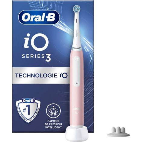 Brosse a dents électrique - ORAL-B - iO3 - Rose - 3D oscillo-rotations/pulsations - A batterie