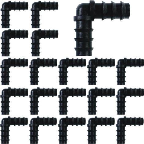 30PCS Tuyau Goutte à Goutte Connecteurs de Tuyaux pour 16 mm Raccord Tuyau d'arrosage Système d'Irrigation Kit de Raccords d'irrigation pour Tuyau Connecteurs en Plastique (Coude) (1/5)